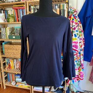 Banana Republic Dark Blue Blouse with Flared Sleeves